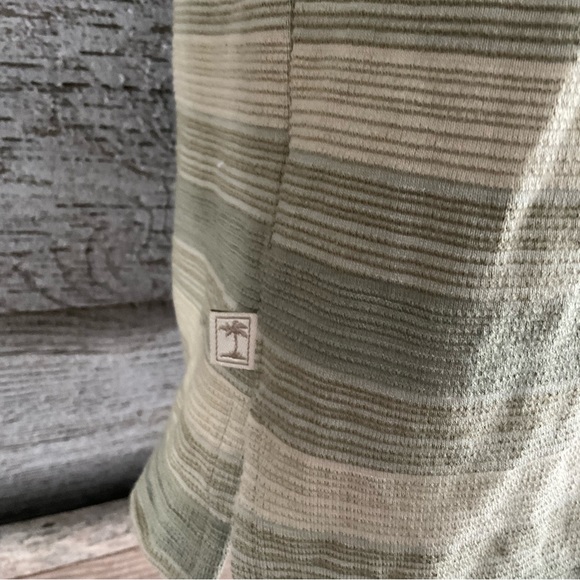 Tommy Bahama silk blend striped textured polo shirt size Large (C1) - Picture 5 of 5